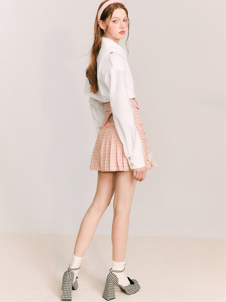 Plaid Braided Pleated Skirt【s0000001655】