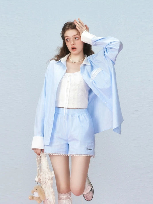 Stripe D Kasua L 반바지 [S000007239]