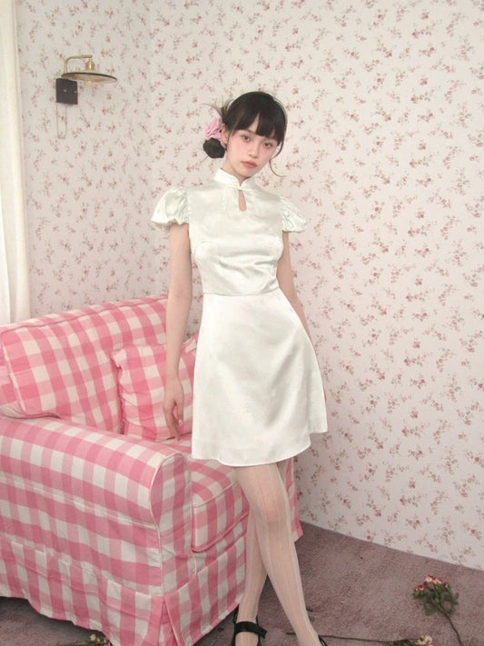 Chinese style short sleeve short dress【s0000007621】