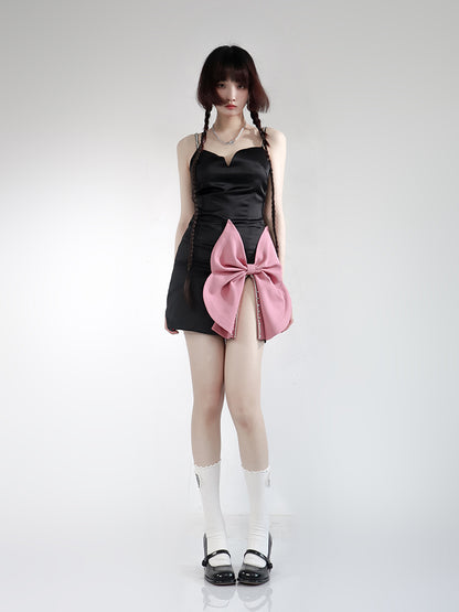 Hem big ribbon point dress【s0000001222】