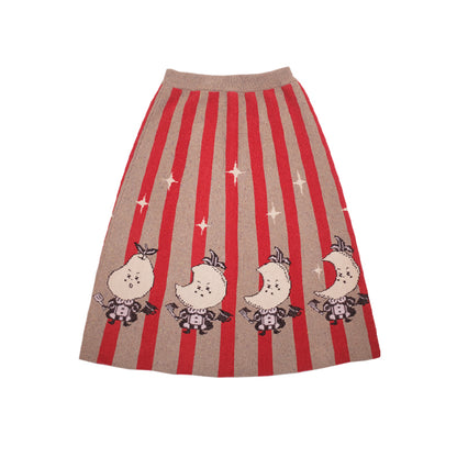 Moon Pear Mystery Contrast Color Striped Skirt【s0000001207】