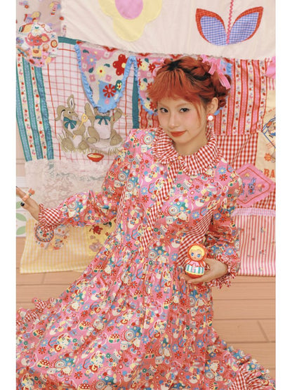 Cute plaid long dress【s0000001777】