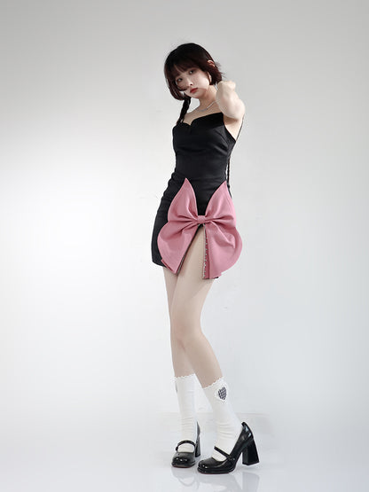 Hem big ribbon point dress【s0000001222】