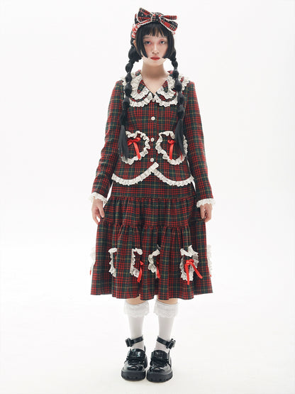 Retro cute Lolita skirt sweet girl tweed bustier【s0000004269】