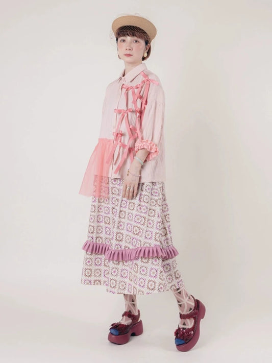 Handmade pink short shirt【s0000006897】