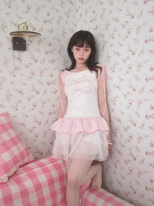 Frilled short sleeve T-shirt【s0000007616】