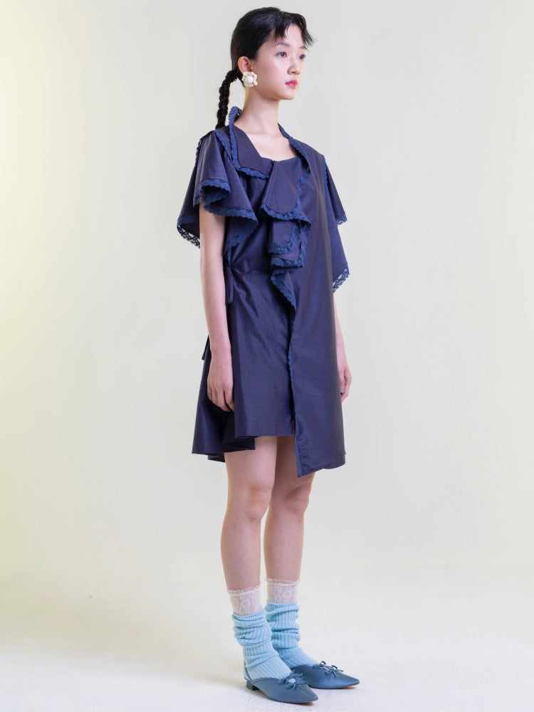 Ruffles Asymmetric Dress【s0000001892】