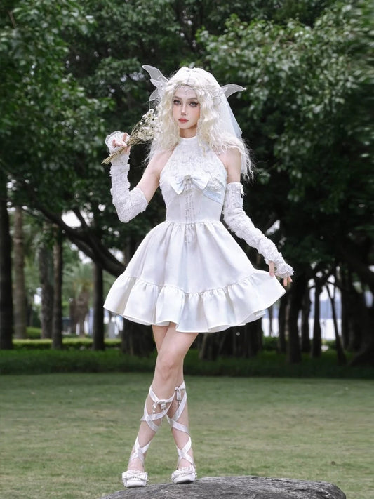 High waist slim halter neck dress【s0000005561】