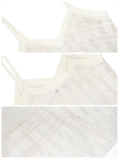 Sheer Lace Stripes Tunic Cami One-Piece【s0000001893】