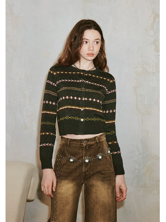 Retro slim short cardigan【s0000006415】