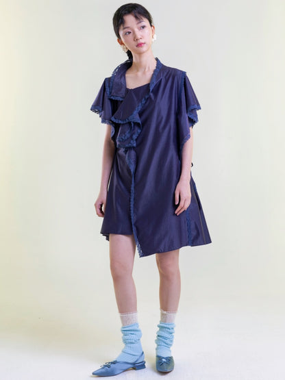 Ruffles Asymmetric Dress【s0000001892】