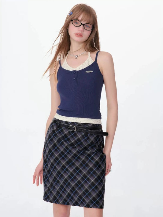 Fake two piece short top【s0000007540】