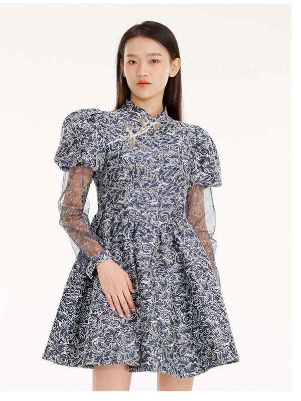 Chinese style mesh dress【s0000001059】