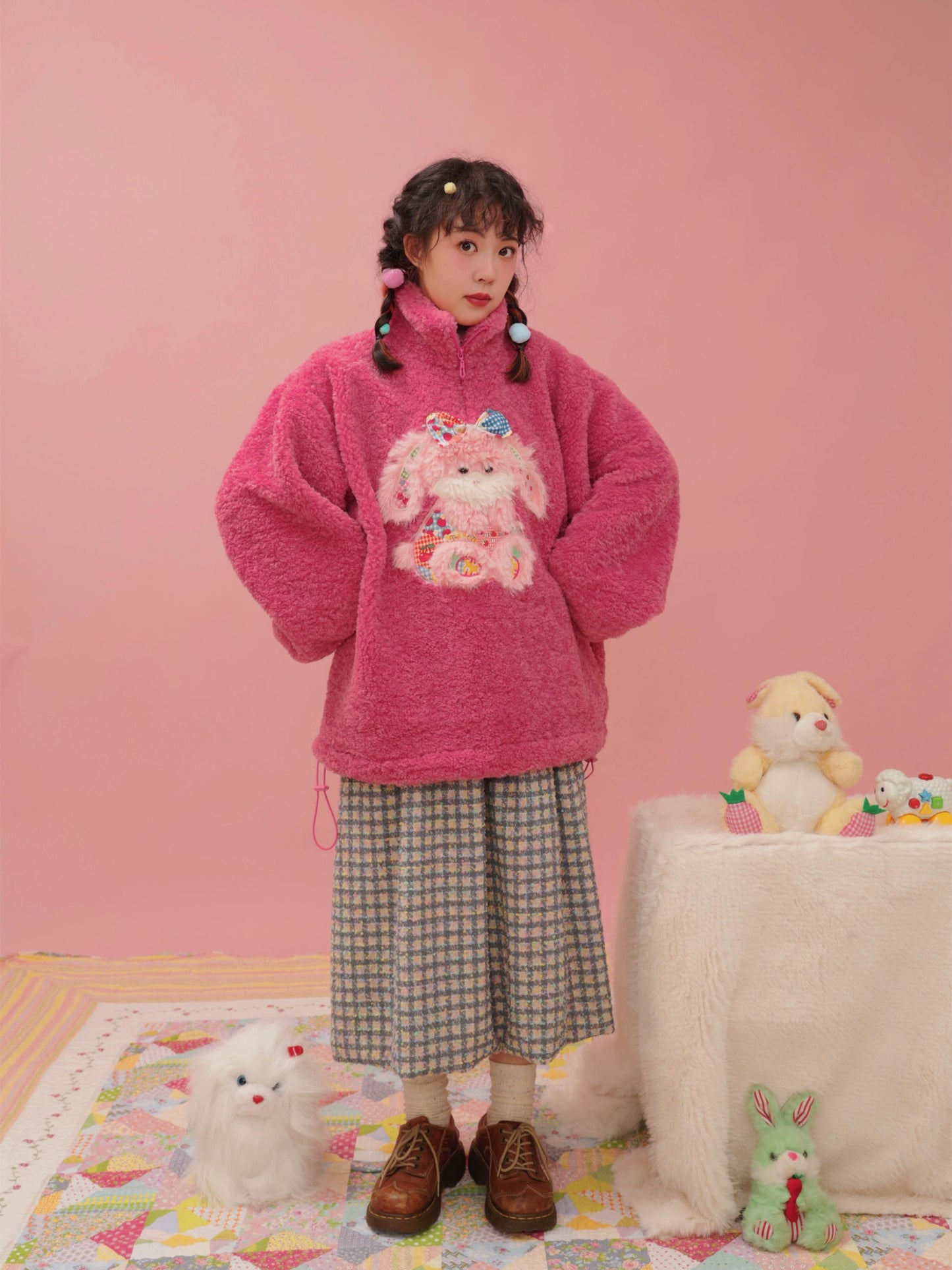 Puppy Doll Embroidered Raspberry Pink Plush Jacket s0000004302 puppy-doll-embroidered-raspberry-pink-plush-jacket-s0000004302