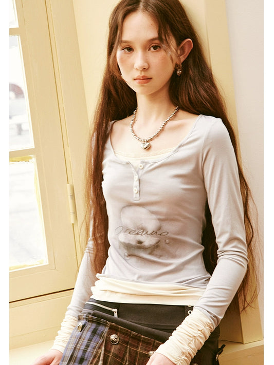 가짜 너무 Piese Sim 셔츠 [S000007082]