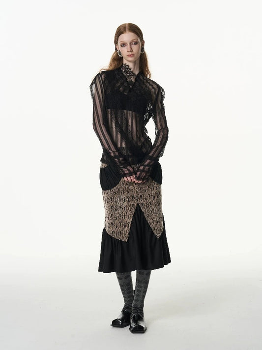 Lace patchwork tops【s0000007323】