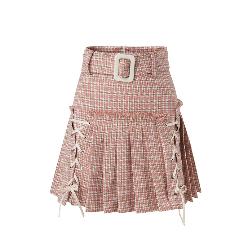 Plaid Braided Pleated Skirt【s0000001655】