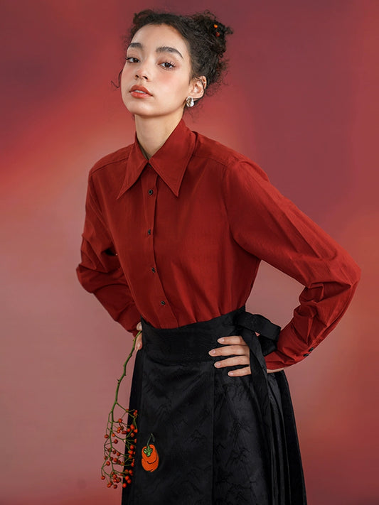 Retro red high end shirt【s0000006529】