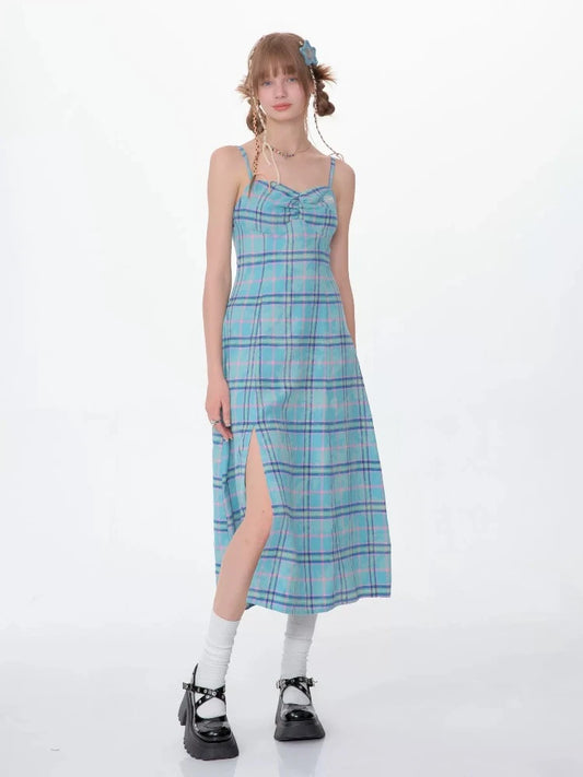 Plaid sleeveless dress【s0000007546】