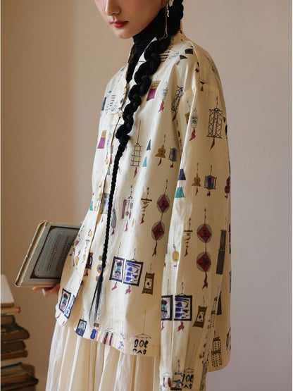 Chinese style original design printed shirt【s0000001618】