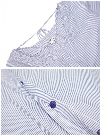 Halter Neck Stripes Shirts【s0000001896】