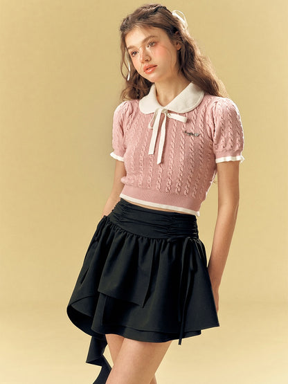 Retro Doll Collar Cable Knit [s0000001535]