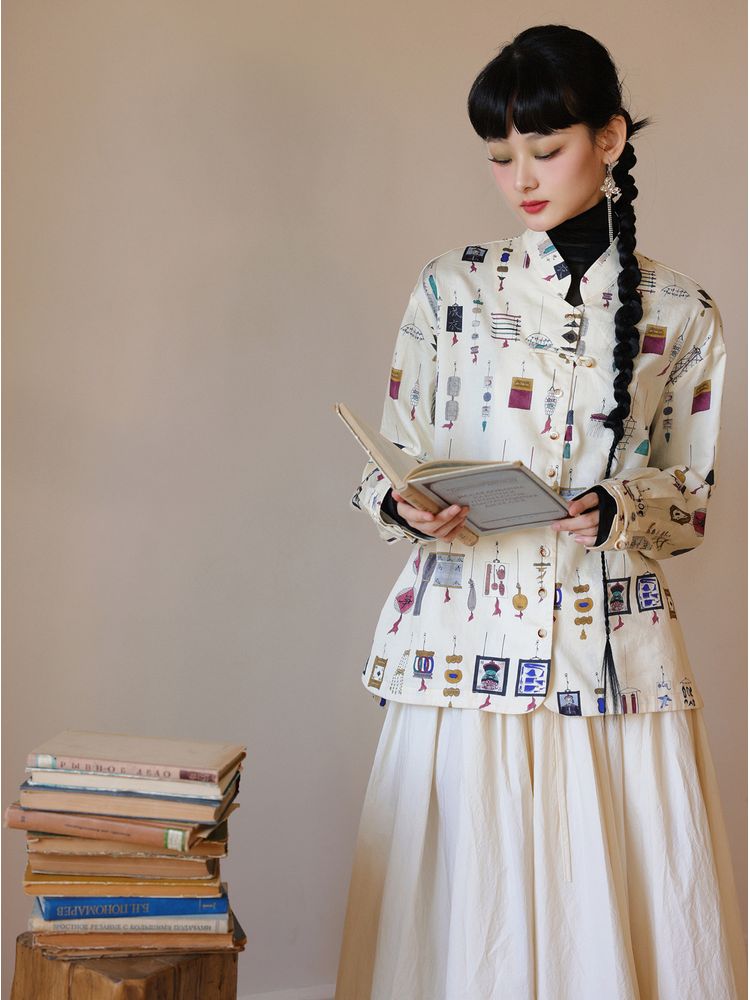 Chinese style original design printed shirt【s0000001618】