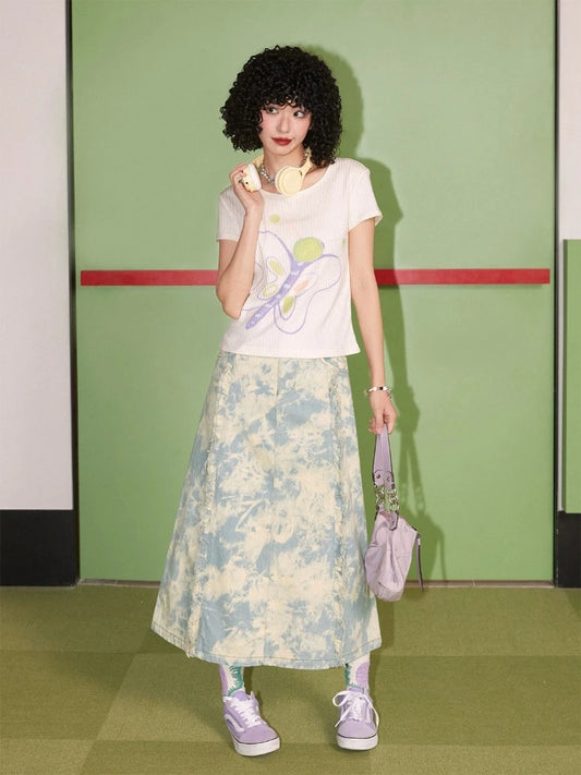 Denim long skirt【s0000007416】