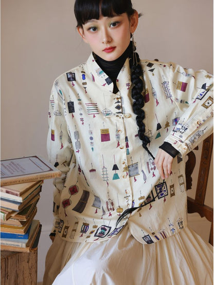 Chinese style original design printed shirt【s0000001618】