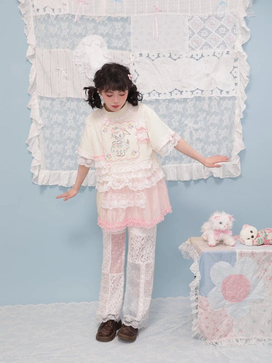 Puppy lace t-shirt【s0000007740】