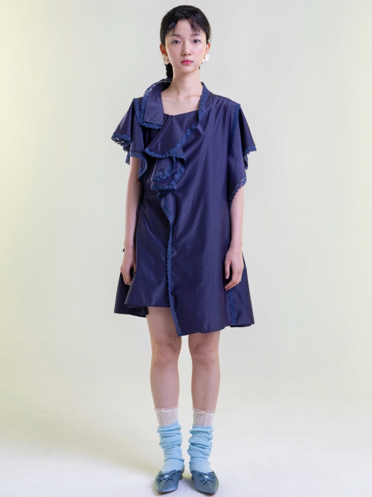 Ruffles Asymmetric Dress【s0000001892】