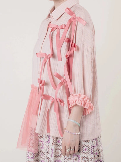 Handmade pink short shirt【s0000006897】