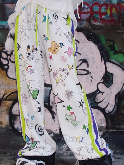 Graffiti Print Sweat Pants【s0000004227】