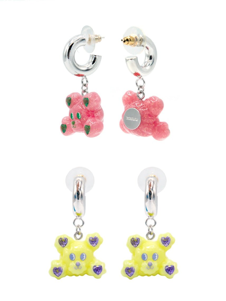 Bear Resin Ring Earrings Pierced【s0000000427】 - SCULTURE（エスカルチャー）