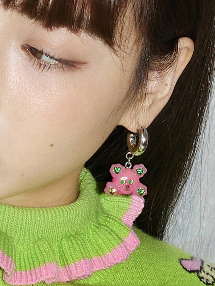 Bear Resin Ring Earrings Pierced【s0000000427】 - SCULTURE（エスカルチャー）