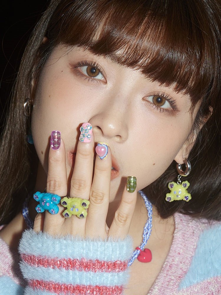 Bear Resin Ring Earrings Pierced【s0000000427】 - SCULTURE（エスカルチャー）