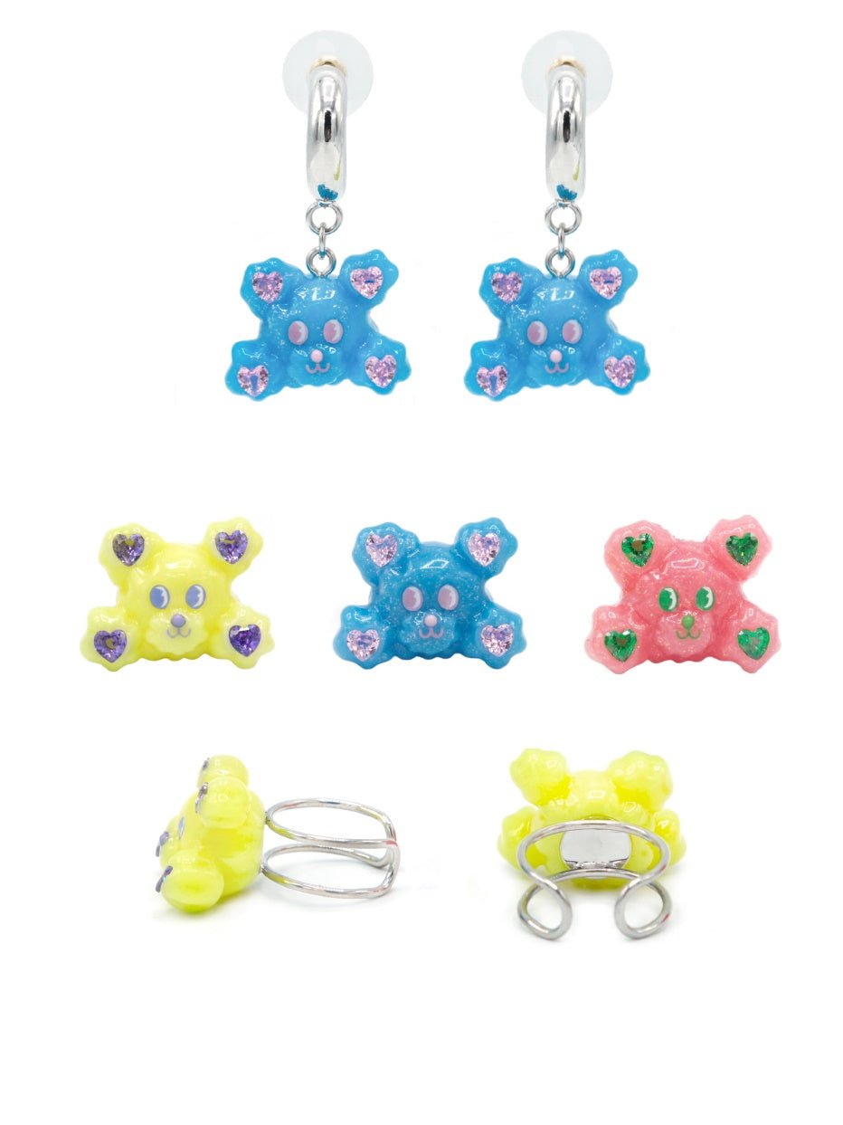 Bear Resin Ring Earrings Pierced【s0000000427】 - SCULTURE（エスカルチャー）