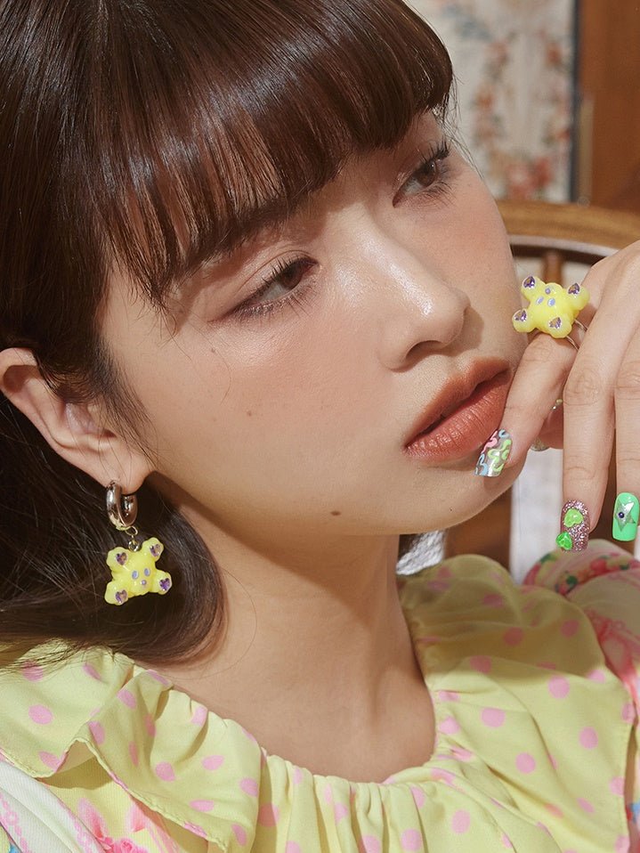 Bear Resin Ring Earrings Pierced【s0000000427】 - SCULTURE（エスカルチャー）