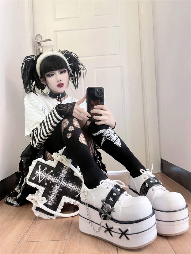 Cool punk skull platform shoes【s0000000003】 - SCULTURE（エスカルチャー）