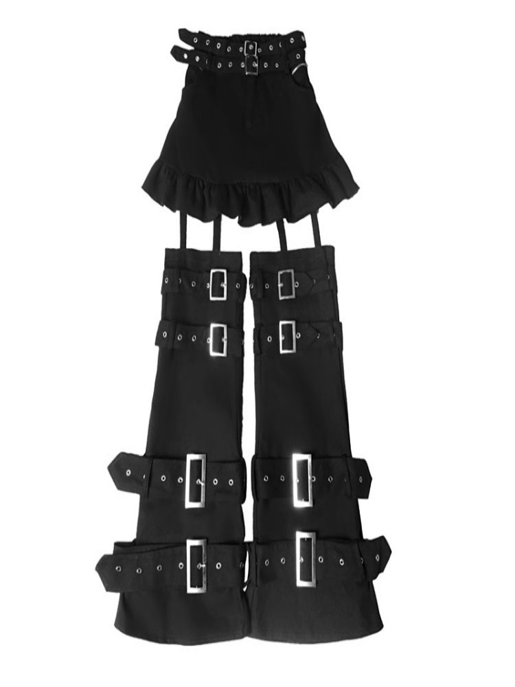 Double Belt Skirt Separate Square Buckle Pants【s0000000774】 - SCULTURE（エスカルチャー）