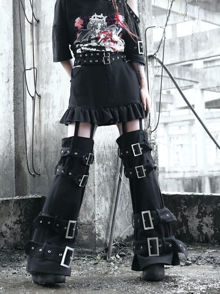 Double Belt Skirt Separate Square Buckle Pants【s0000000774】 - SCULTURE（エスカルチャー）