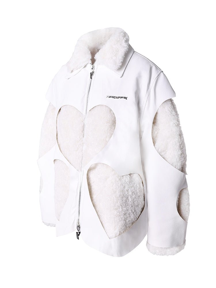 Double Fur Love Patchwork Loose Cotton Jacket【s0000000331】 - SCULTURE（エスカルチャー）