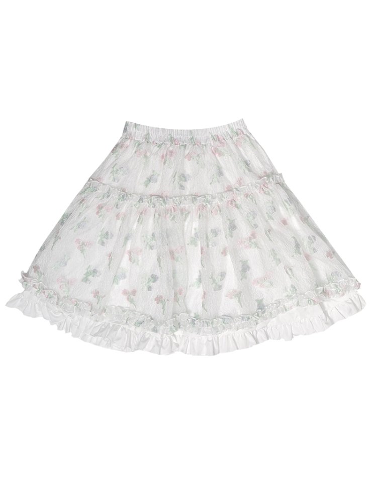 Frill lace fluffy short skirt【s0000001117】 - SCULTURE（エスカルチャー）