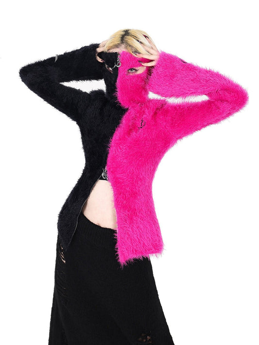 High Collar Double Pull Head Bicolor Sweater【s0000000277】 - SCULTURE（エスカルチャー）