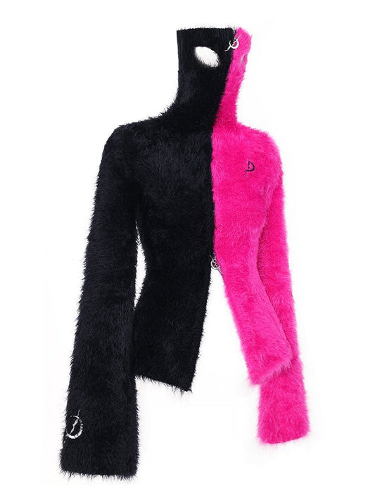High Collar Double Pull Head Bicolor Sweater【s0000000277】 - SCULTURE（エスカルチャー）