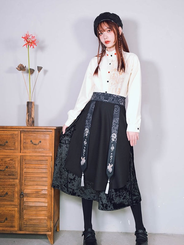 High waist new Chinese style long skirt【s0000000819】