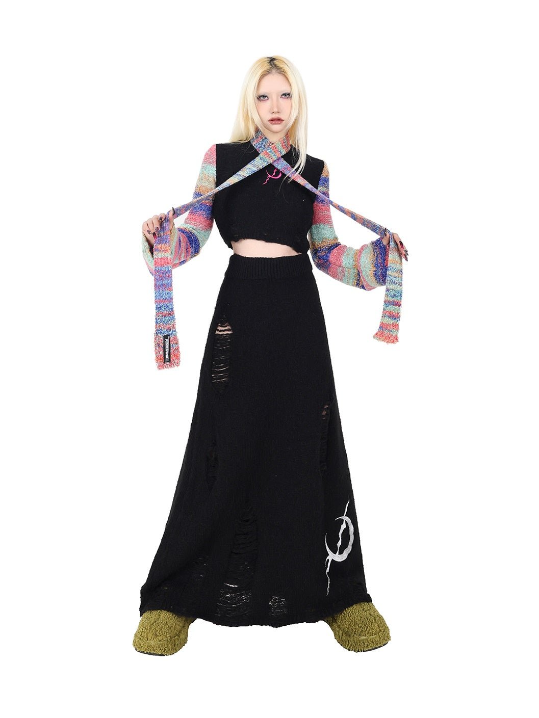 Hole Knitted Wool Mopping Skirt【s0000000280】 - SCULTURE（エスカルチャー）