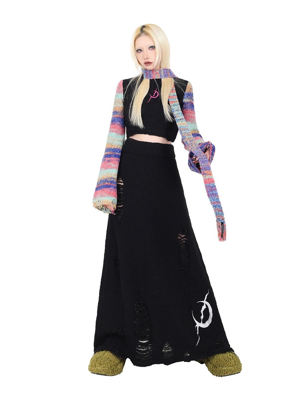 Hole Knitted Wool Mopping Skirt【s0000000280】 - SCULTURE（エスカルチャー）