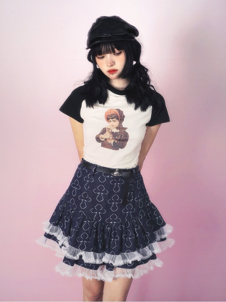 Illustration print Short-sleeved T-shirt【s0000001115】 - SCULTURE（エスカルチャー）