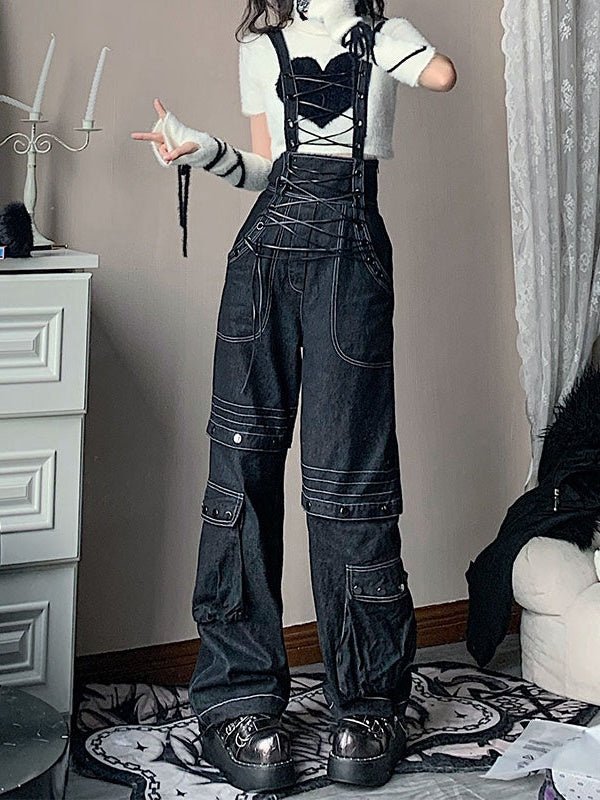 Lace-up Suspenders Jeans【s0000000301】 - SCULTURE（エスカルチャー）
